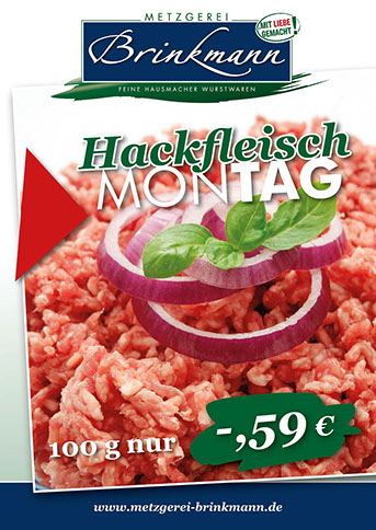 Plakate Druck Gestaltung für Metzgereien und Fleischereien