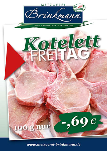 Plakate Druck Gestaltung für Metzgereien und Fleischereien