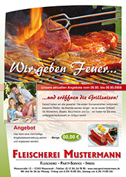ENDERS Verkaufsförderungsaktion Grill Fleischerei Metzgerei Werbung Flyer Plakat